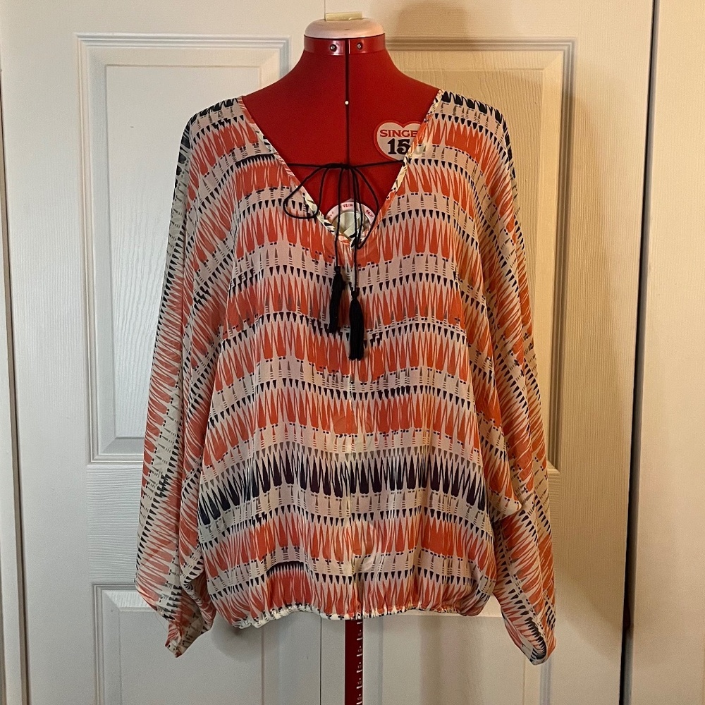 Sanctuary Clothing Semi-Sheer Blouse size L